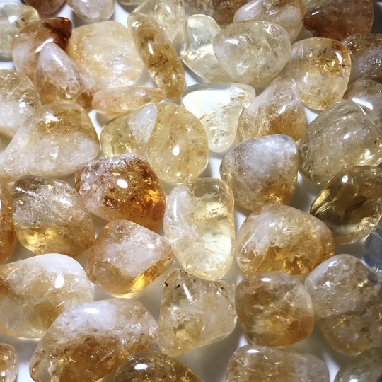 Citrine Small Tumbles Pouch - Rocks and Gems Canada