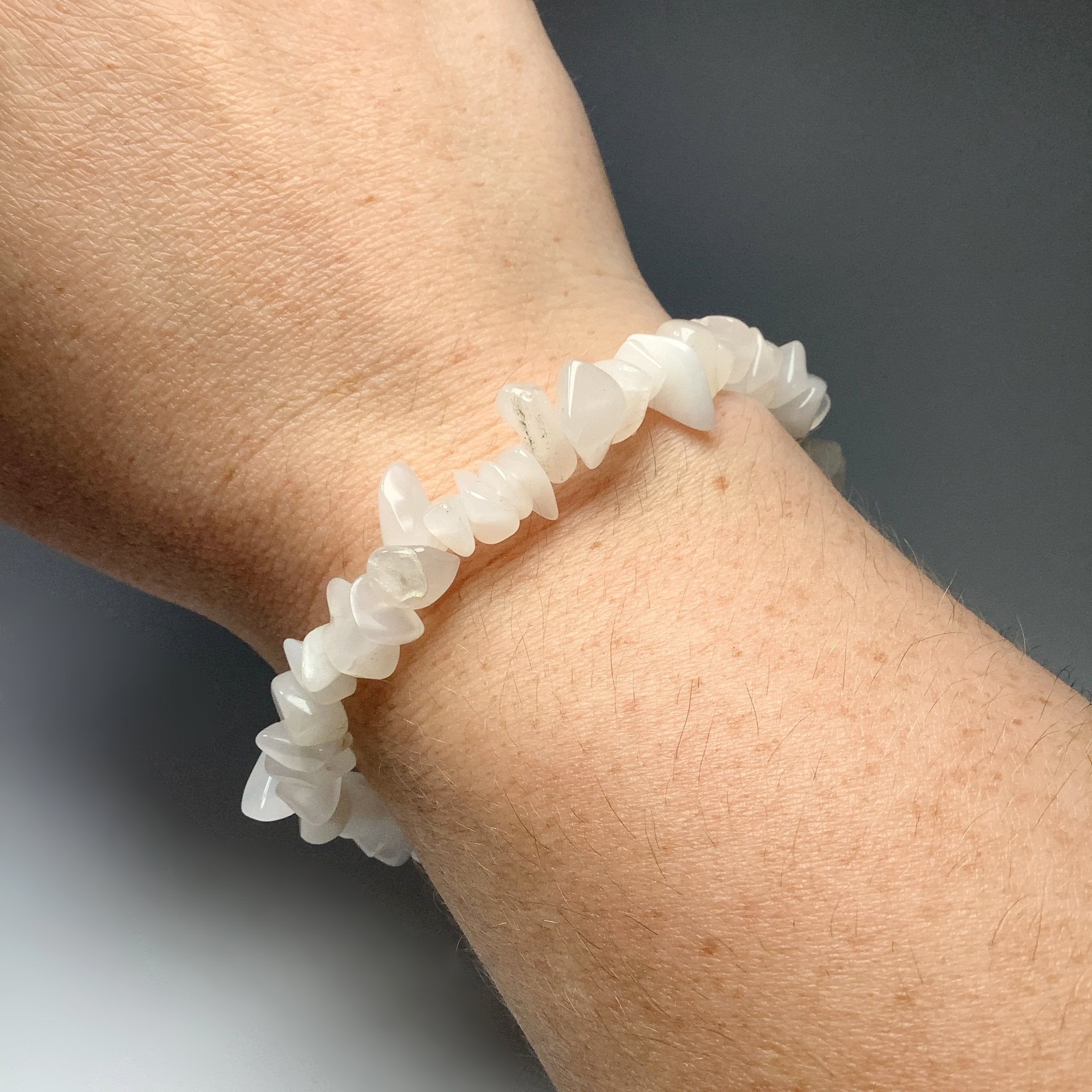 Milky Jade Chunky Chip Beaded Bracelet - Rocks and Gems Canada