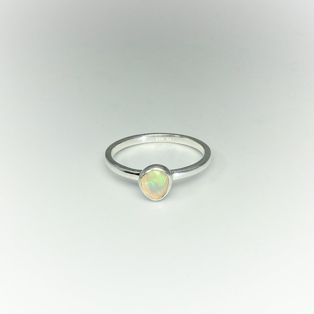 Faceted Ethiopian Fire Opal Ring - Rocks and Gems Canada
