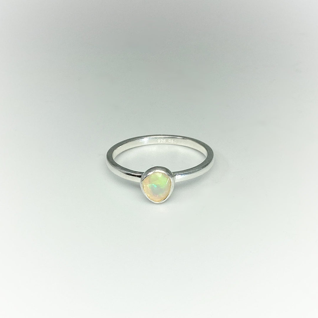 Faceted Ethiopian Fire Opal Ring - Rocks and Gems Canada
