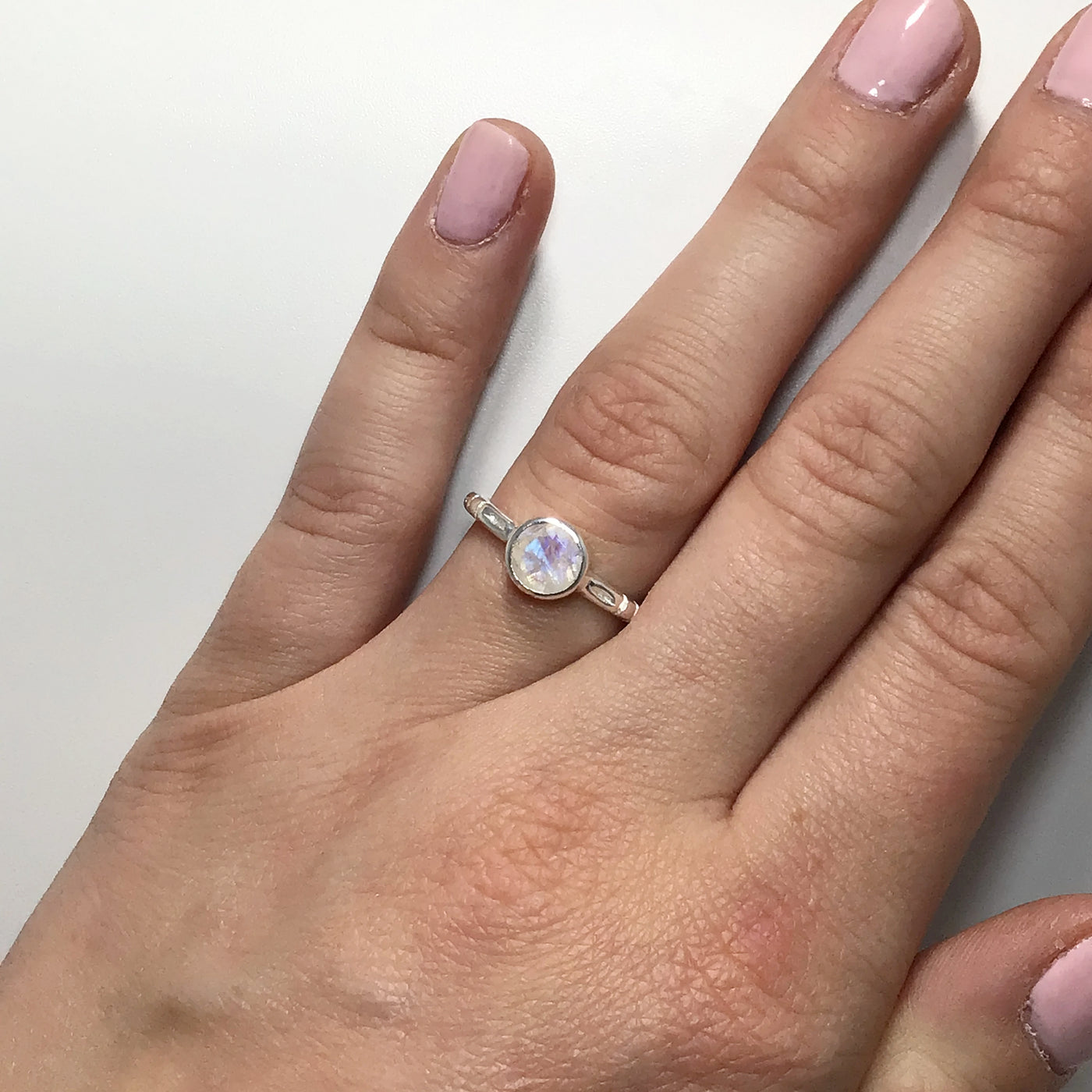 Rainbow Moonstone Ring