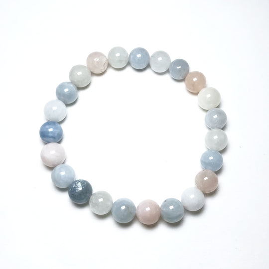 Morganite Beaded Bracelet - Rocks and Gems Canada