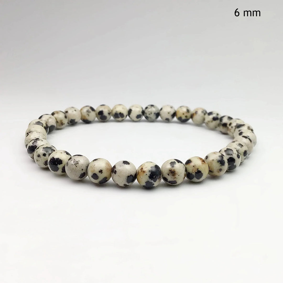 Dalmatian Jasper Beaded Bracelet - Rocks and Gems Canada