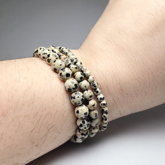 Dalmatian Jasper Beaded Bracelet - Rocks and Gems Canada