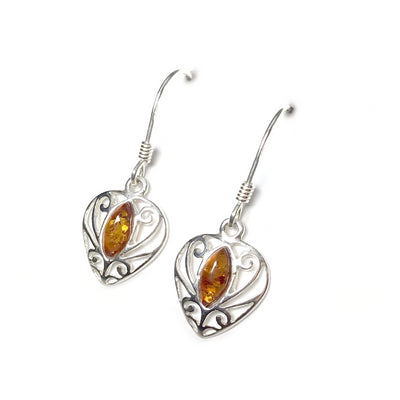 Cognac Amber Dangle Earrings