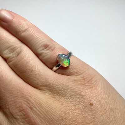 Faceted Ethiopian Fire Opal Ring