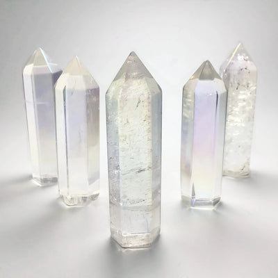 Polished Opalescent Quartz Point at $65 Each