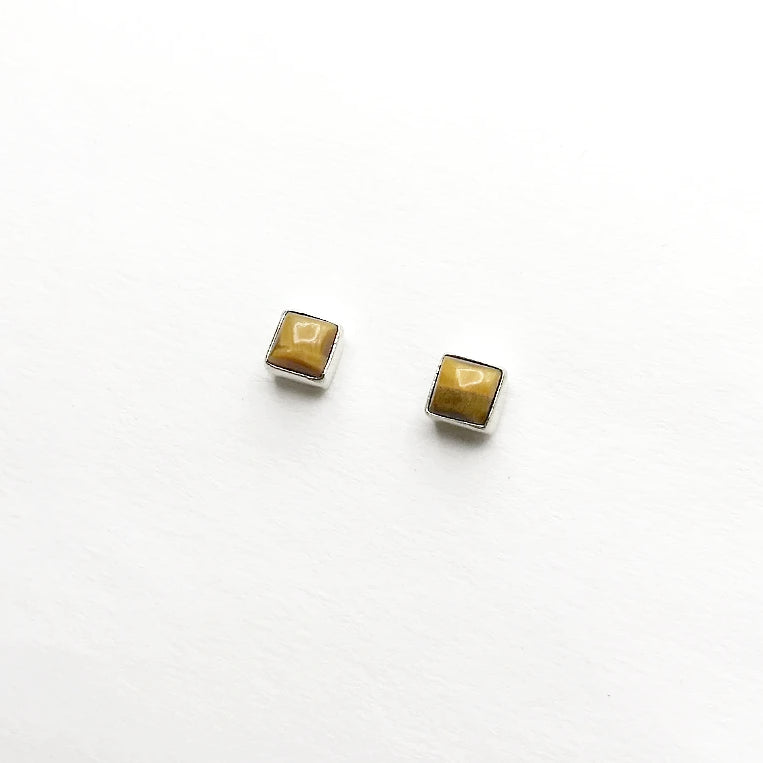 Tiger Eye Stud Earrings - Rocks and Gems Canada