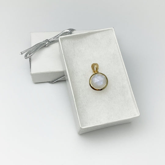Rainbow Moonstone Gold Finish Pendant - Rocks and Gems Canada