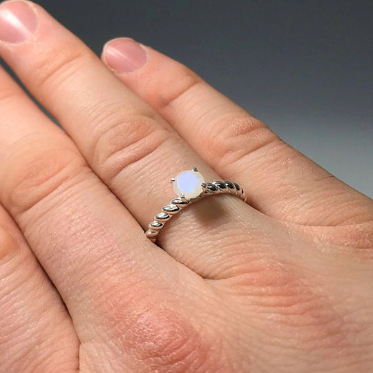 Rainbow Moonstone Ring - Rocks and Gems Canada