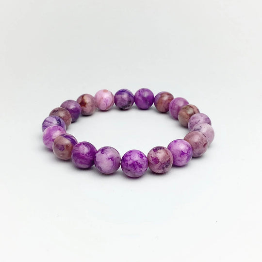 Purple Crazy Lace Agate Beaded Bracelet - Rocks and Gems Canada