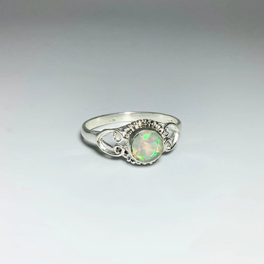 Faceted Ethiopian Fire Opal Ring - Rocks and Gems Canada