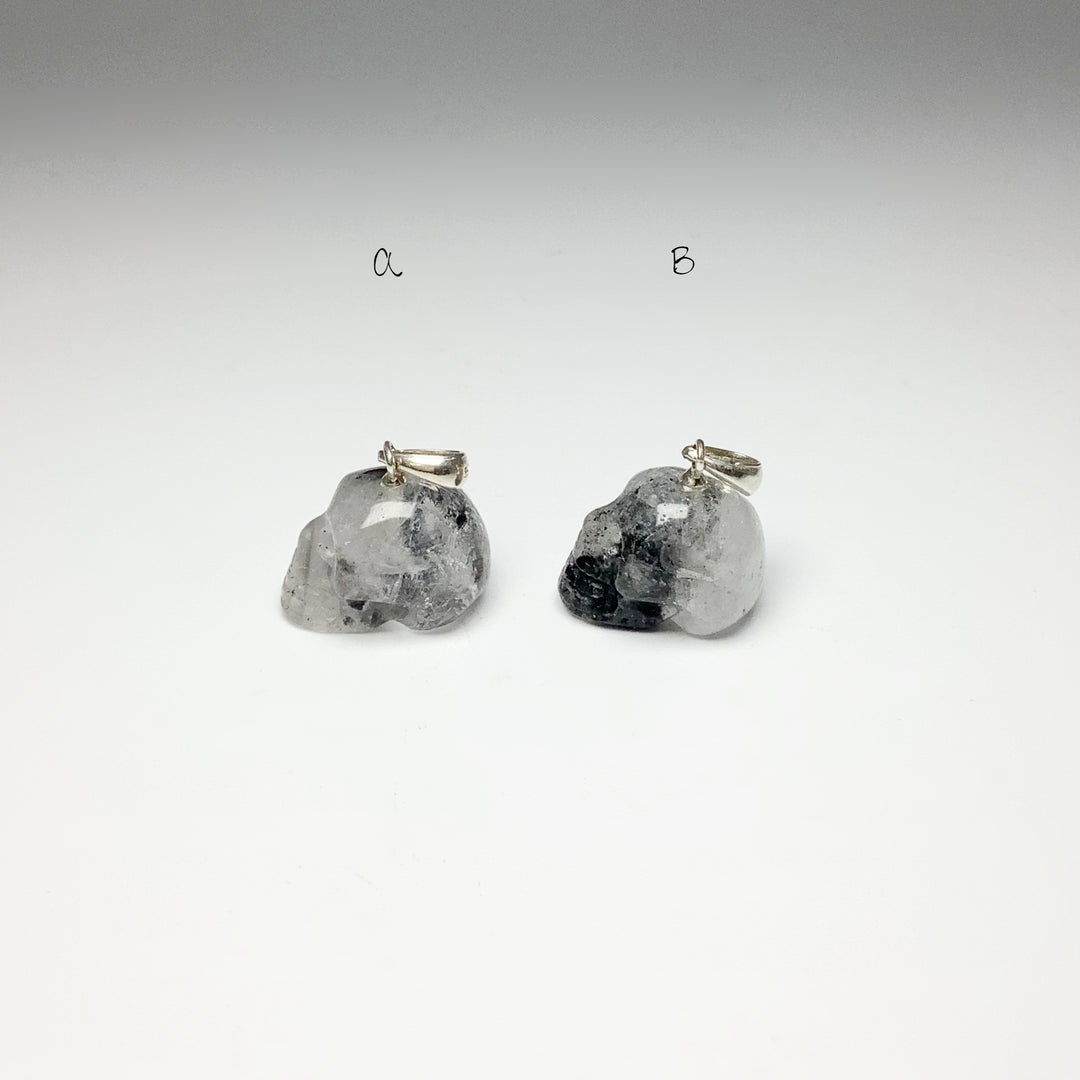 Tourmalated Quartz Skull Pendant - Rocks and Gems Canada