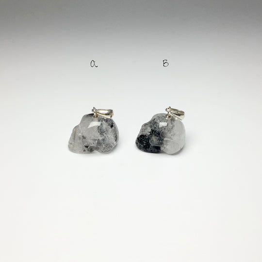 Tourmalated Quartz Skull Pendant - Rocks and Gems Canada