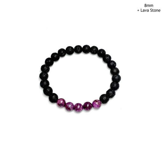 Purple Crazy Lace Agate Beaded Bracelet - Rocks and Gems Canada