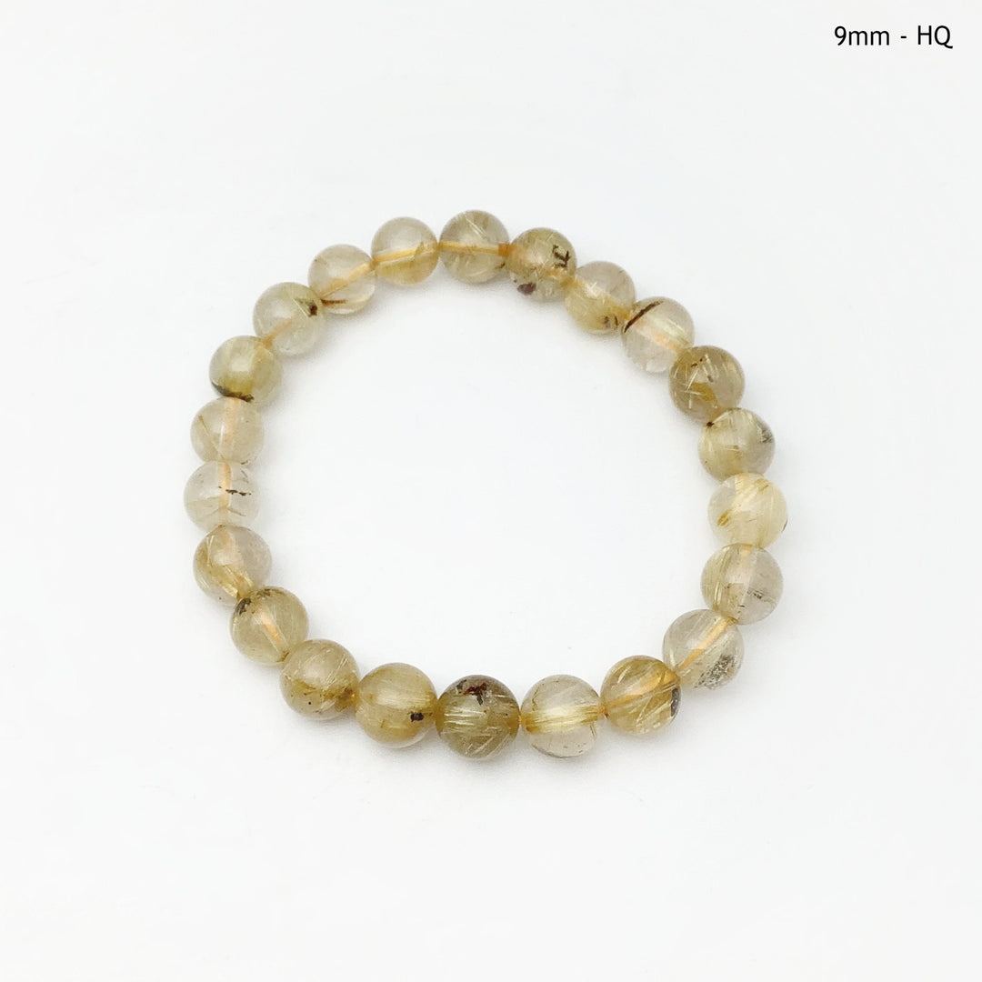 Rutilated Quartz Beaded Bracelet - Rocks and Gems Canada