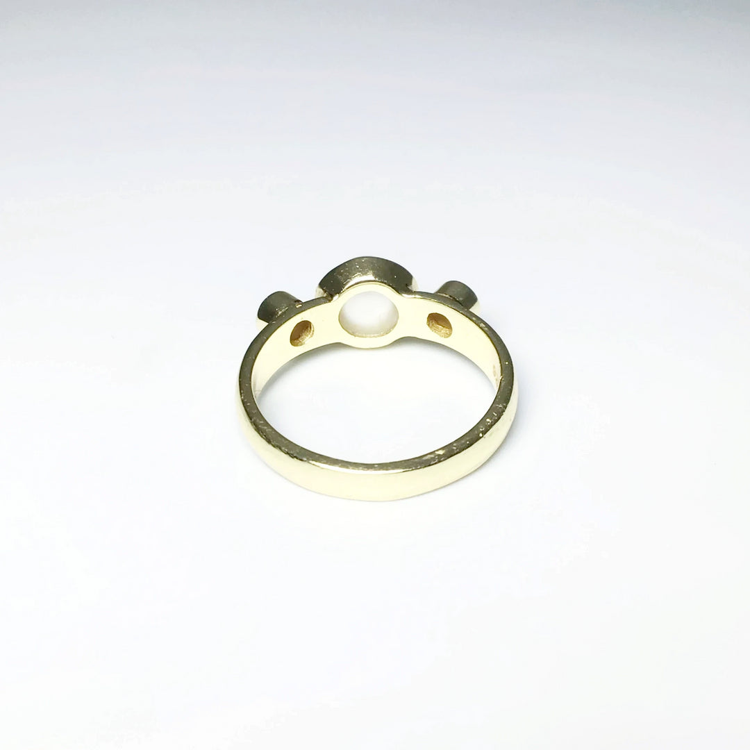 Freshwater Pearl and Rose Quartz Ring - Rocks and Gems Canada