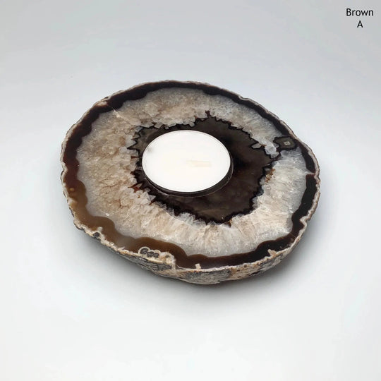 Agate Candle Holder - Rocks and Gems Canada