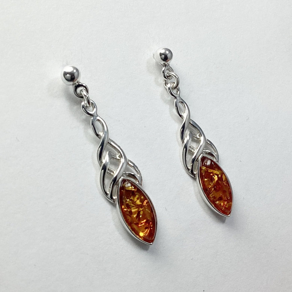 Cognac Amber Stud Earrings - Rocks and Gems Canada