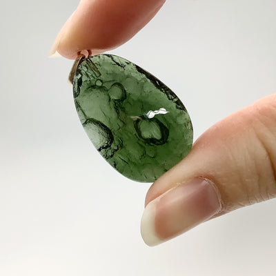 Polished Front Moldavite Pendant