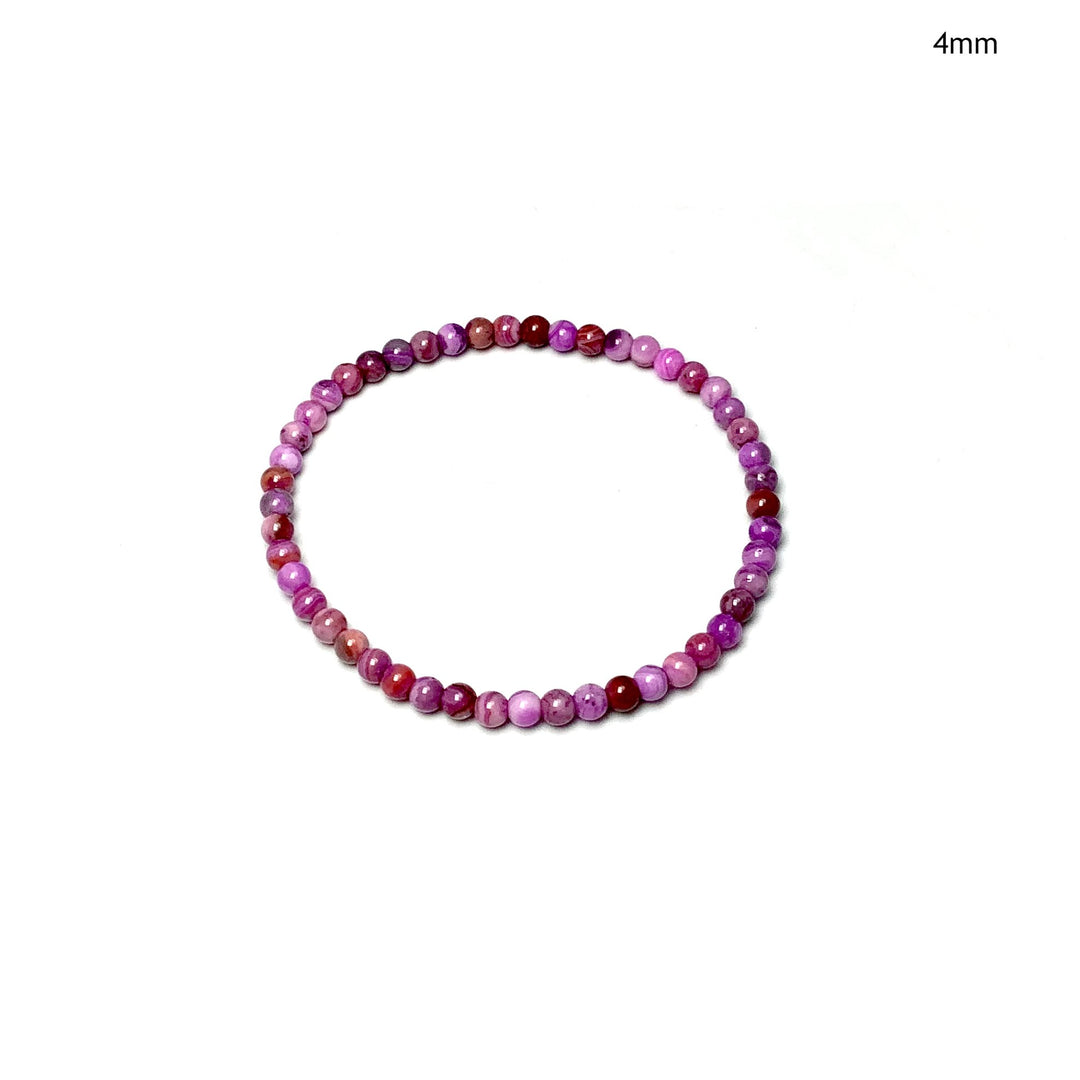 Purple Crazy Lace Agate Beaded Bracelet - Rocks and Gems Canada
