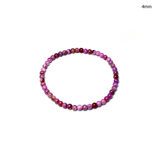 Purple Crazy Lace Agate Beaded Bracelet - Rocks and Gems Canada