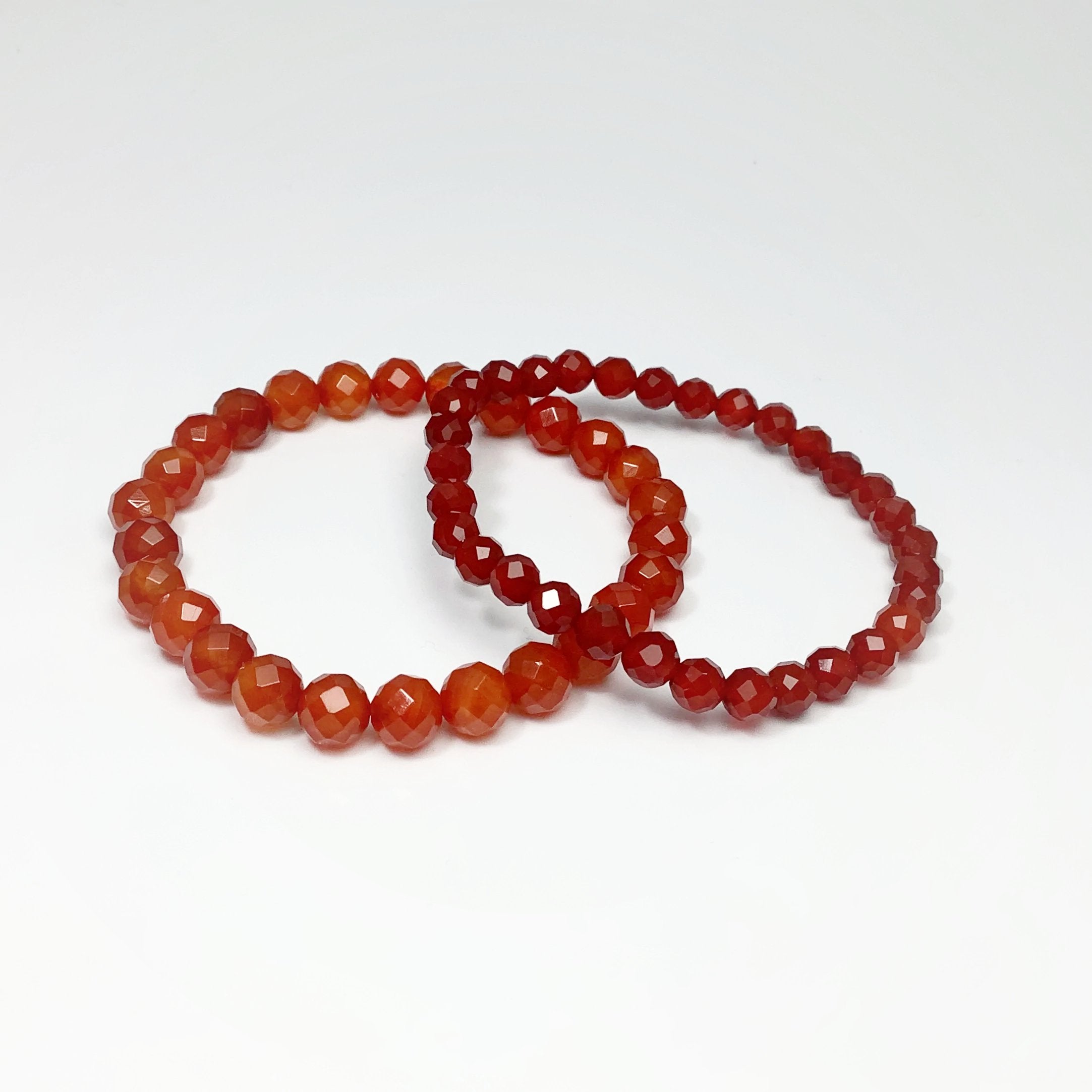Carnelian Agate Faceted Beaded Bracelet - High Quality - Rocks and Gems Canada