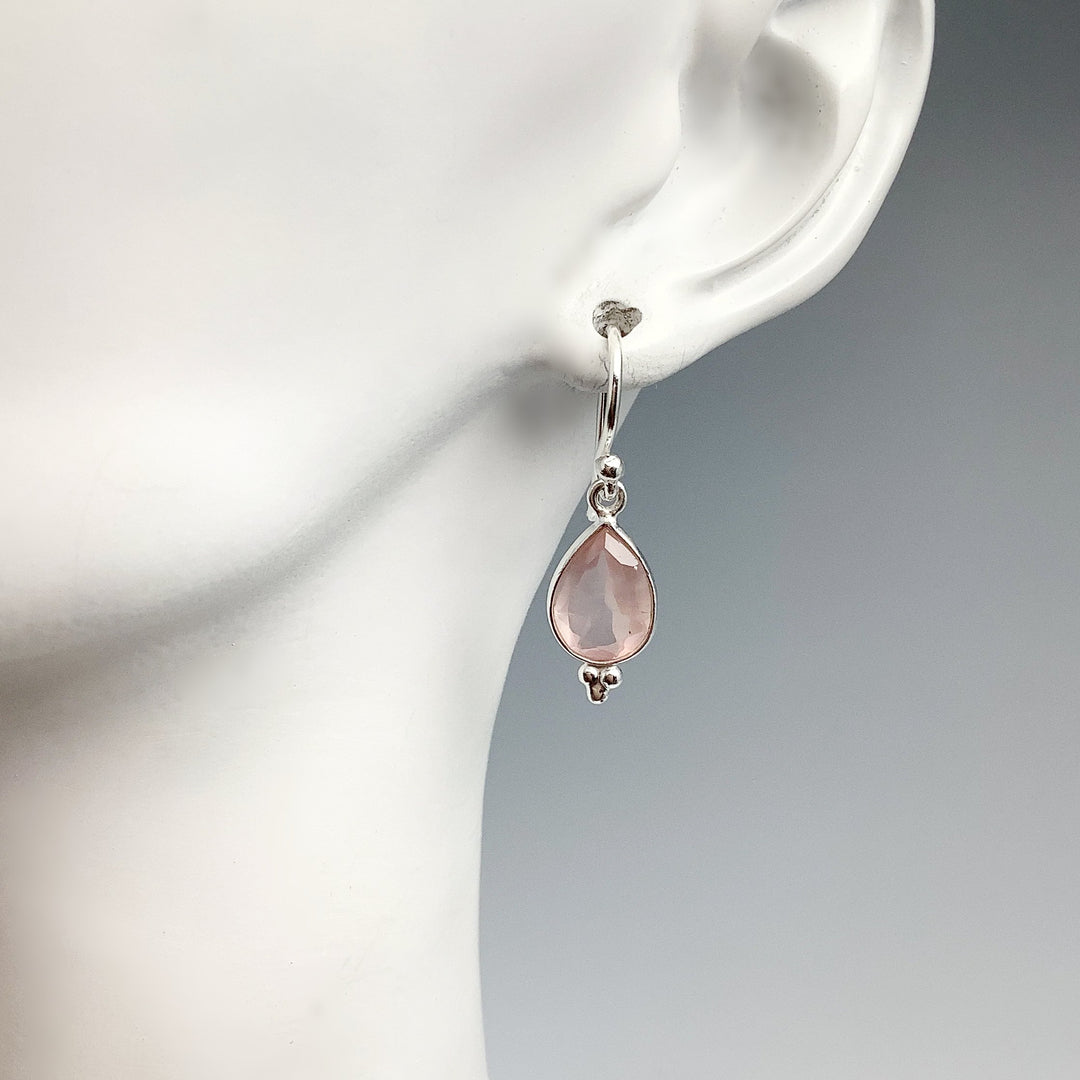 Rose Quartz Dangle Earrings - Rocks and Gems Canada