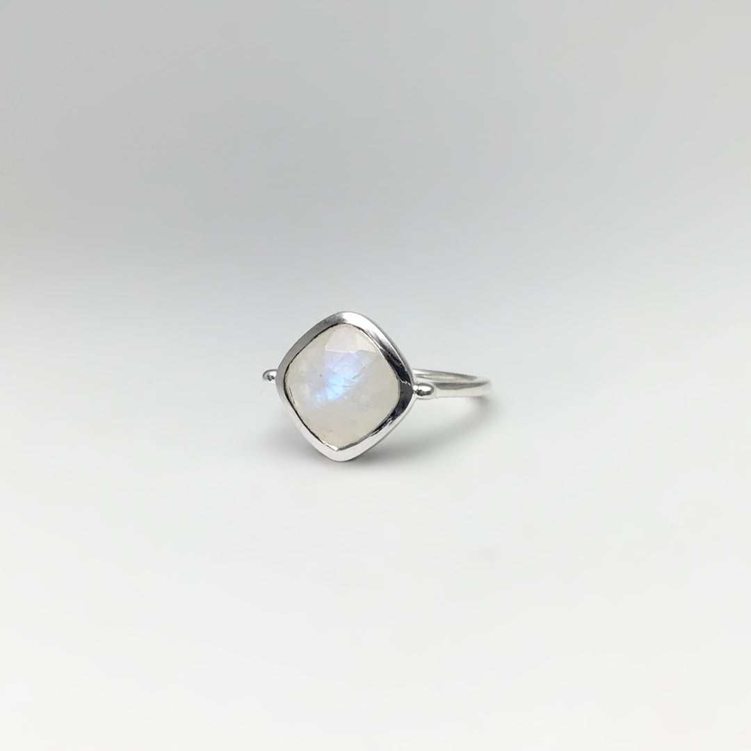 Rainbow Moonstone Ring - Rocks and Gems Canada