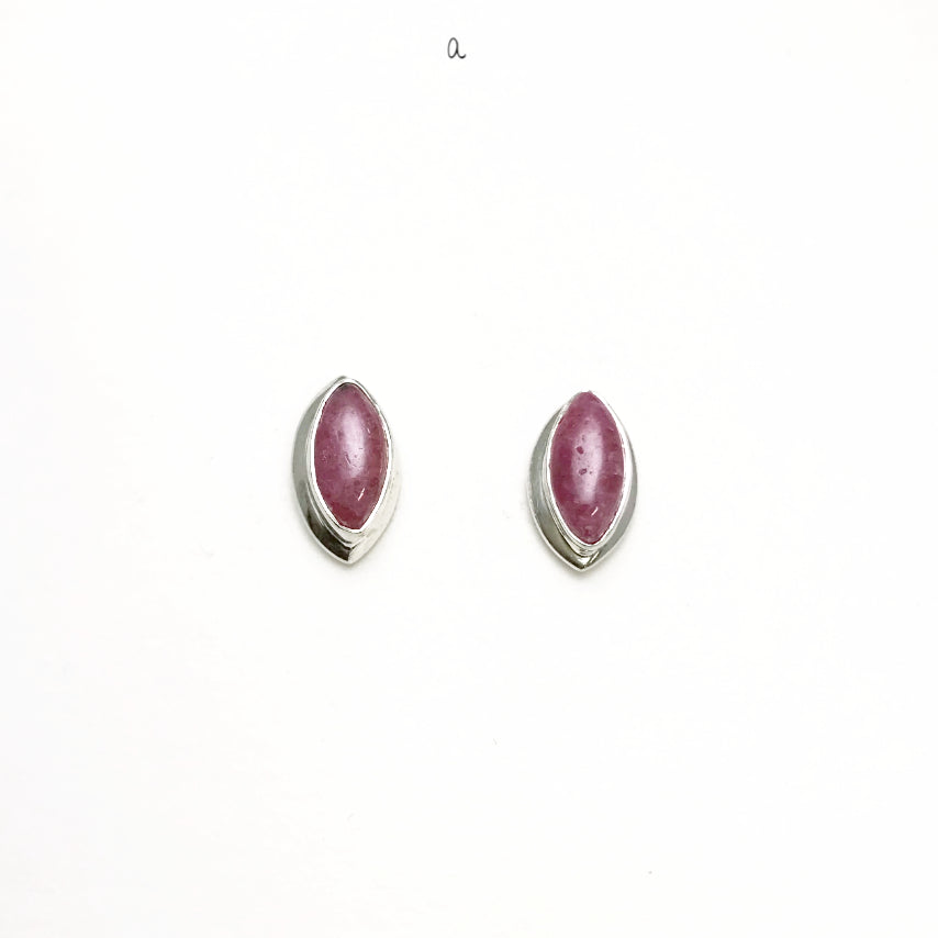 Rhodonite Stud Earrings - Rocks and Gems Canada
