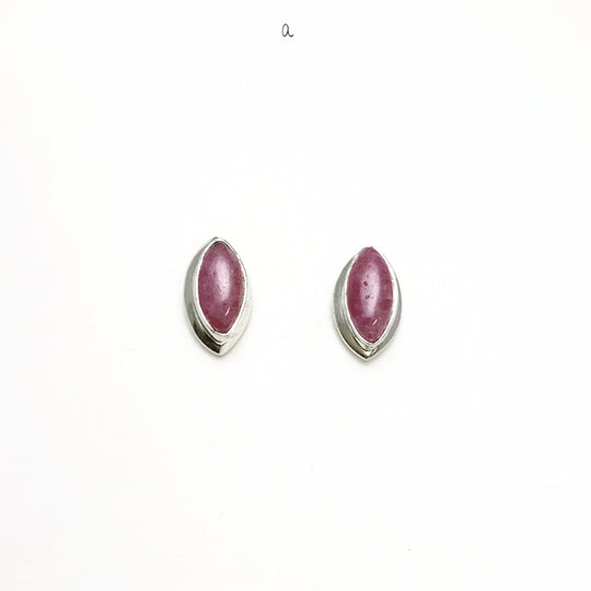 Rhodonite Stud Earrings - Rocks and Gems Canada