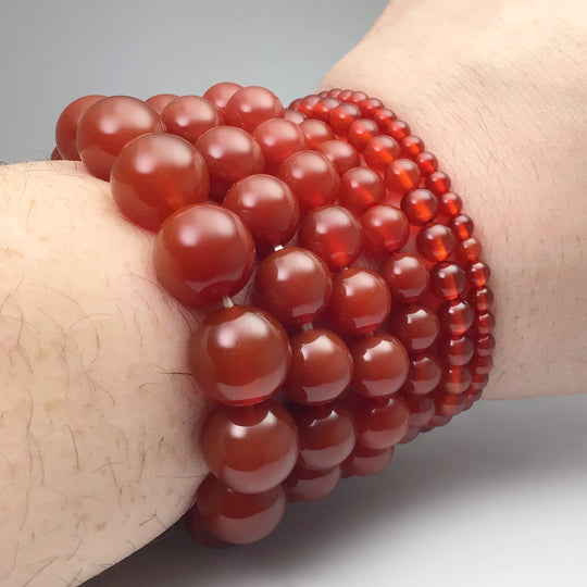 Carnelian Agate Beaded Bracelet - Rocks and Gems Canada