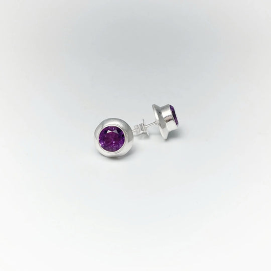 Amethyst Stud Earrings - Rocks and Gems Canada
