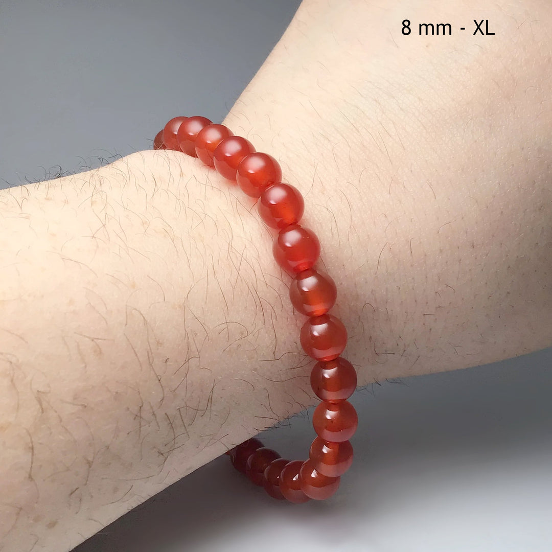 Carnelian Agate Beaded Bracelet - Rocks and Gems Canada