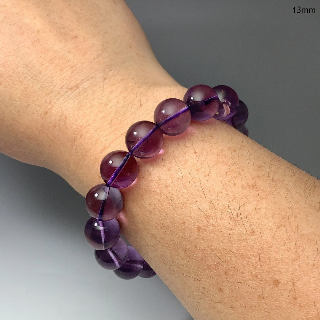 Amethyst Beaded Bracelet - High Quality - Rocks and Gems Canada