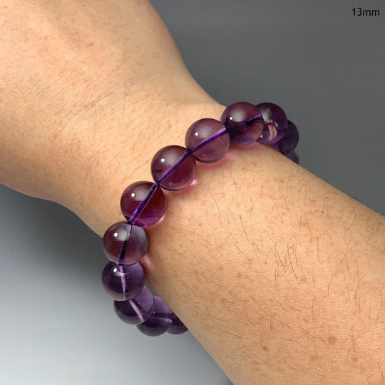 Amethyst Beaded Bracelet - High Quality - Rocks and Gems Canada