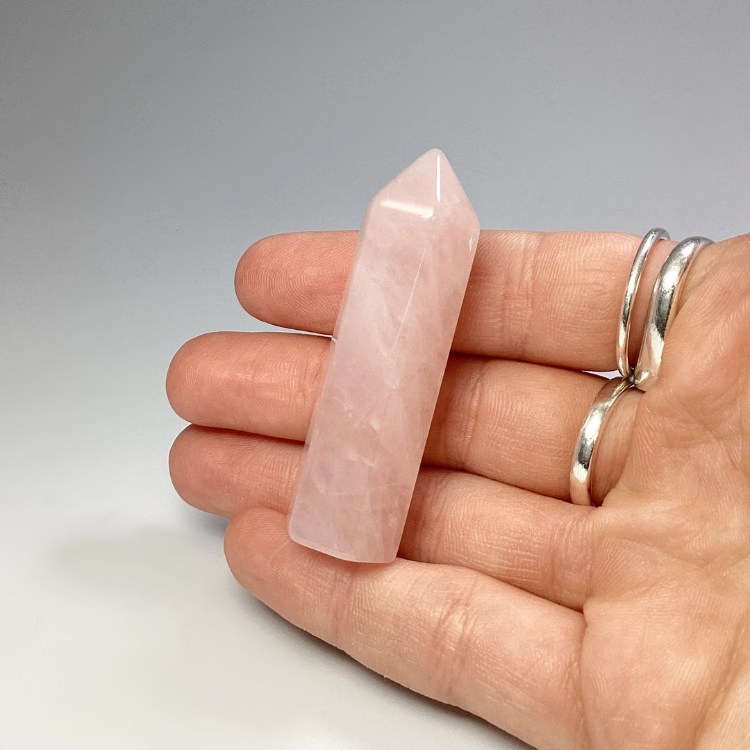 Polished Rose Quartz Point - Rocks and Gems Canada