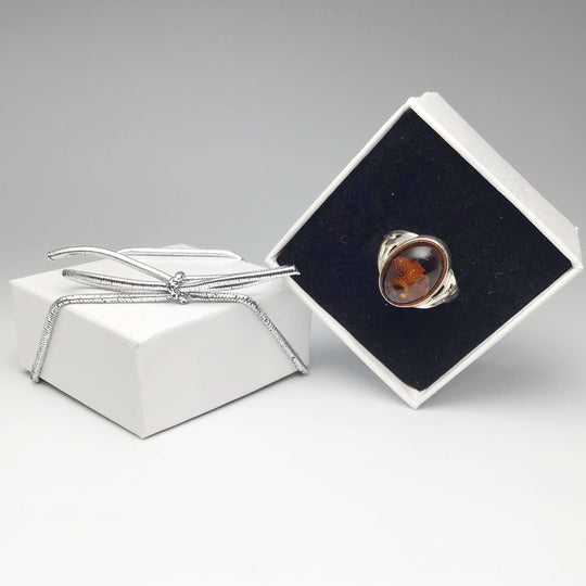 Cognac Amber Ring - Rocks and Gems Canada