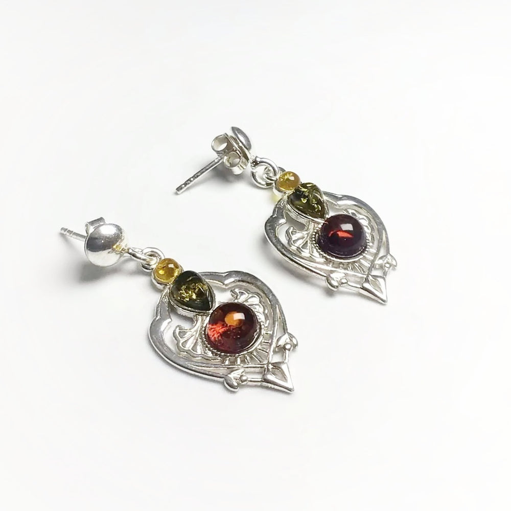 Mixed Amber Stud Earrings - Rocks and Gems Canada