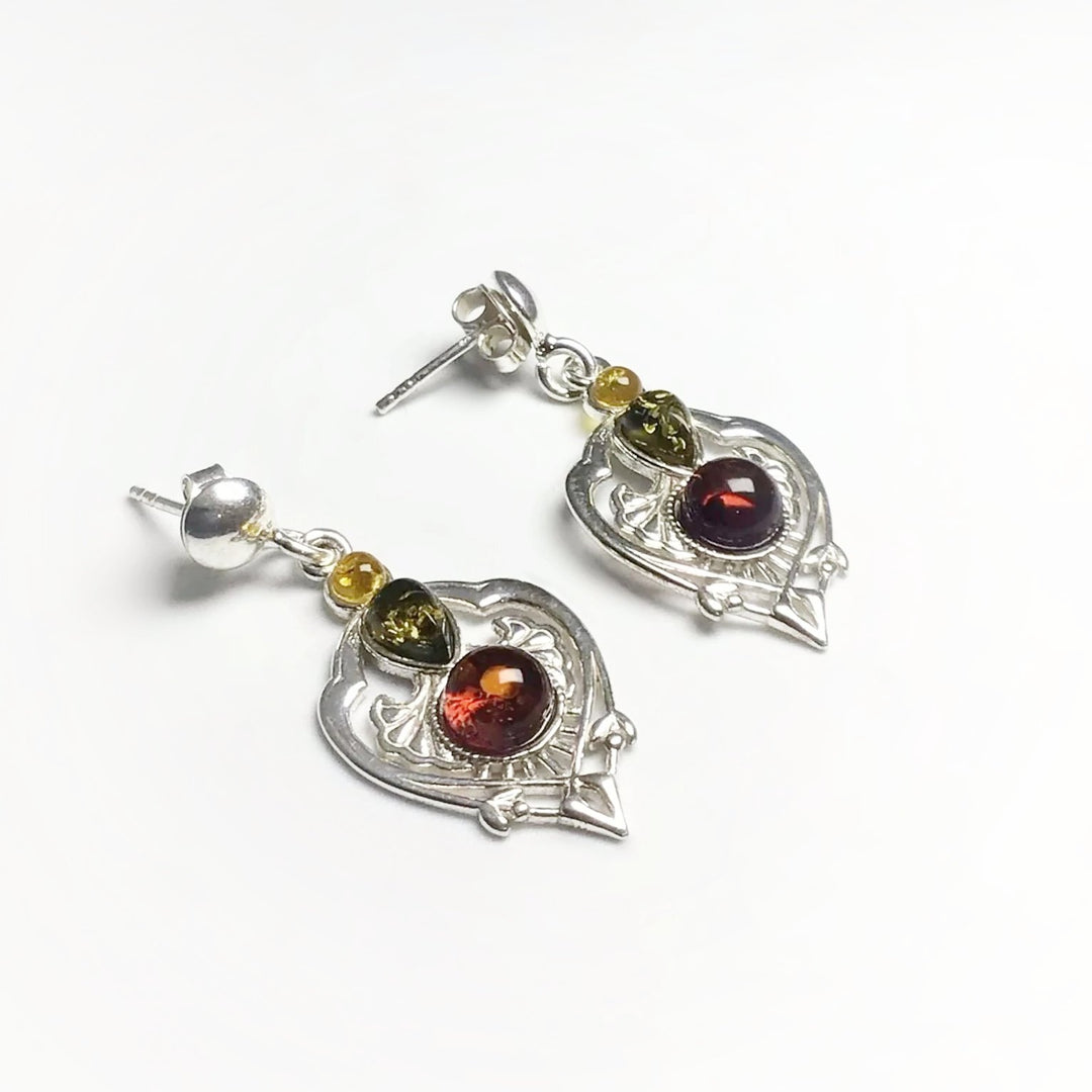 Mixed Amber Stud Earrings - Rocks and Gems Canada