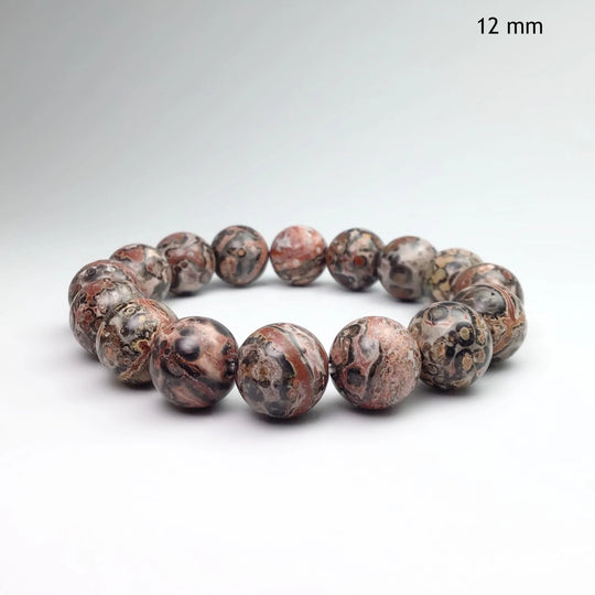 Leopard Skin Jasper Beaded Bracelet - Rocks and Gems Canada