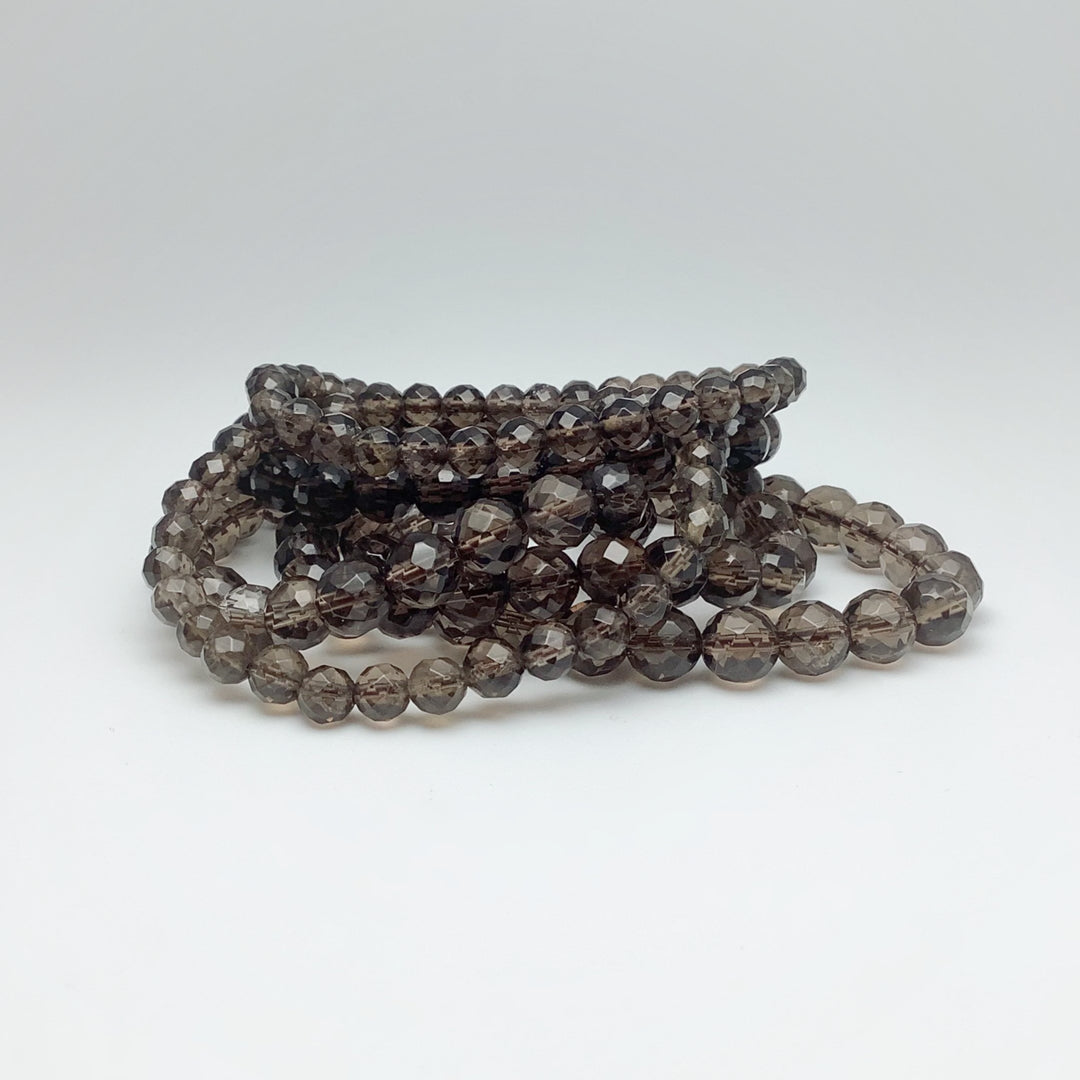 Smoky Quartz Faceted Beaded Bracelet - Rocks and Gems Canada