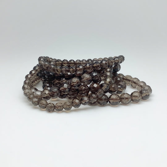 Smoky Quartz Faceted Beaded Bracelet - Rocks and Gems Canada