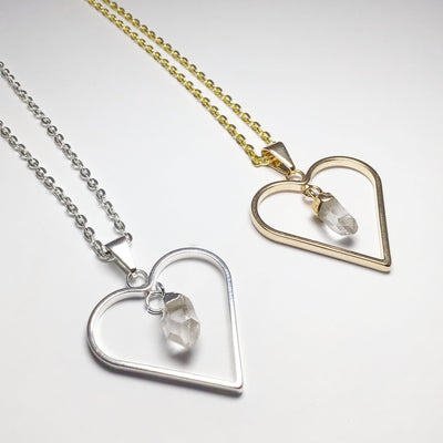 Heart Necklace with Quartz