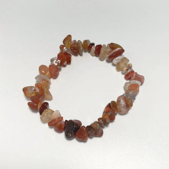 Mixed Carnelian Agate Chip Beaded Bracelet - Rocks and Gems Canada
