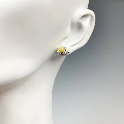 Butterscotch Amber Elephant Stud Earrings