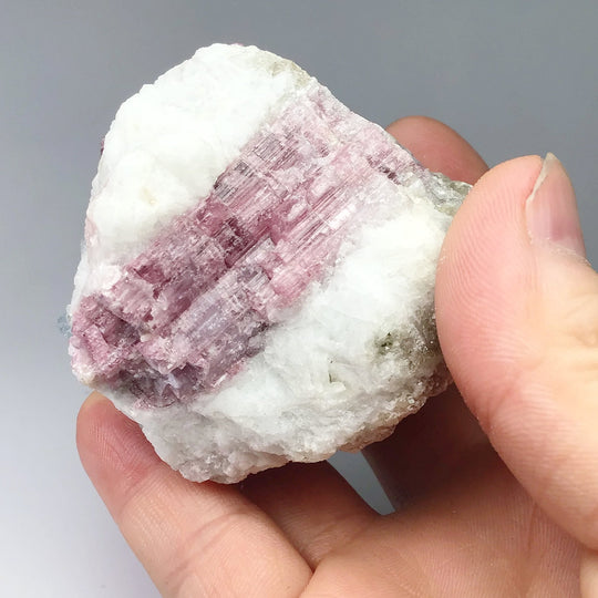 Pink Tourmaline with Aquamarine in Matrix - Rocks and Gems Canada