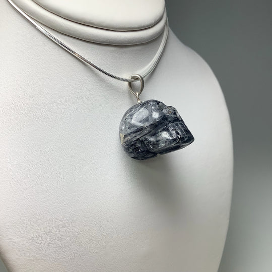Tourmalated Quartz Skull Pendant - Rocks and Gems Canada