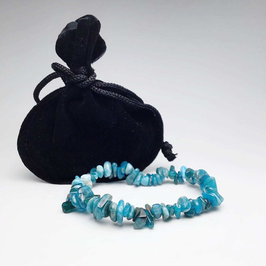 Blue Apatite Chip Beaded Bracelet - Rocks and Gems Canada