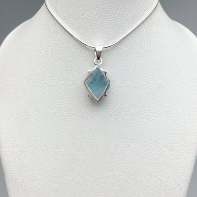 Raw Aquamarine Pendant at $125